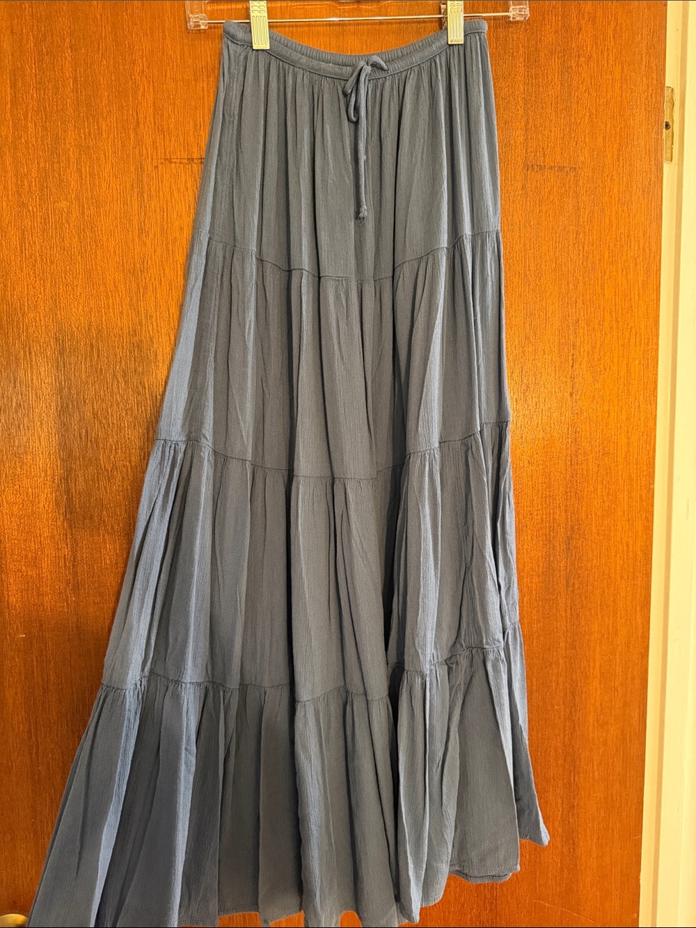 Aerie Blue Tiered Maxi Skirt